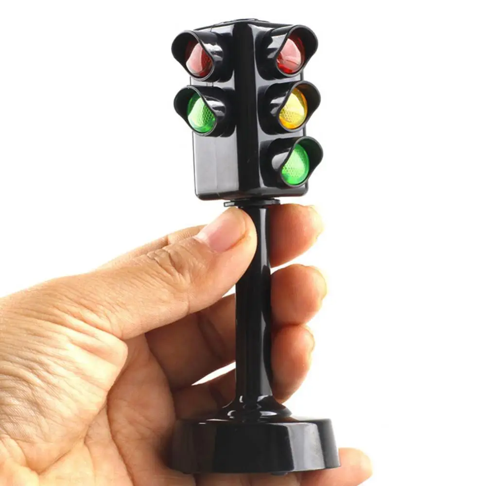 Simulation Traffic Light Model Stoplight Crosswalk Signals with LED Music kids Pretend Play Toys