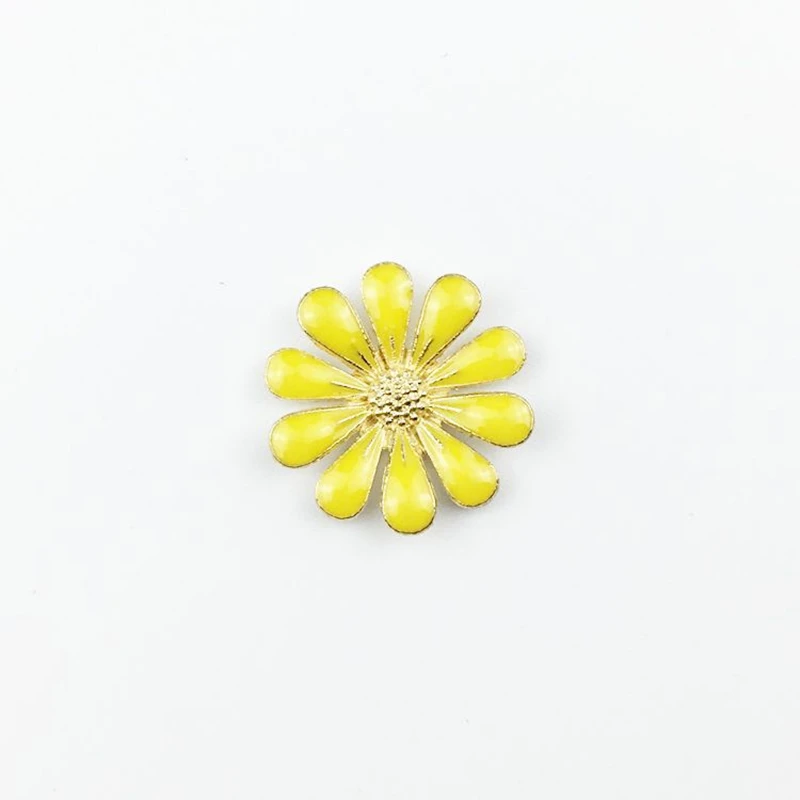 Yellow 20 шт. разноцветные поделки маргаритки цветы сплав для ювелирных изделий DIY Волосы Свадебные украшения аксессуары серьги материал ремесло поставки - Цвет: Yellow