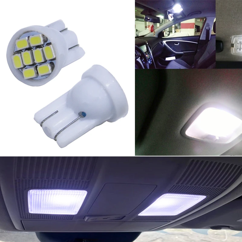 100 шт. T10 W5W 8 smd Светодиодные Автомобильные лампы 194 168 192 1206SMD Автомобильный Клин