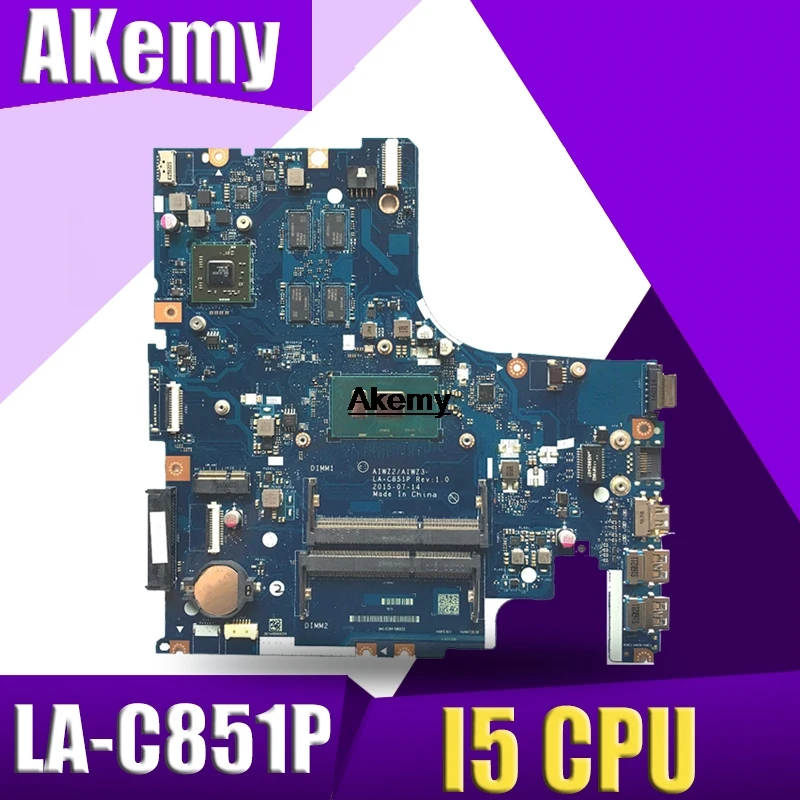 

500-15 LA-C851P mainboard for Lenovo IdeaPad 500-15ISK laptop motherboard I5-6200U CPU R7 GPU original 100% Tested