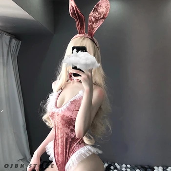 Cute Pink Bunny Girl Cosplay Lingerie 4