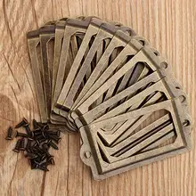 12 unids/set 0,5mm latón antiguo marco de extracción de etiqueta de metal mango archivo nombre tarjeta titular para joyería/caja de regalo armario caja