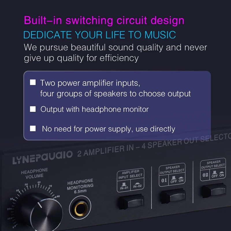 LYNEPAUAIO o Switcher 2 Input 4 Output Power