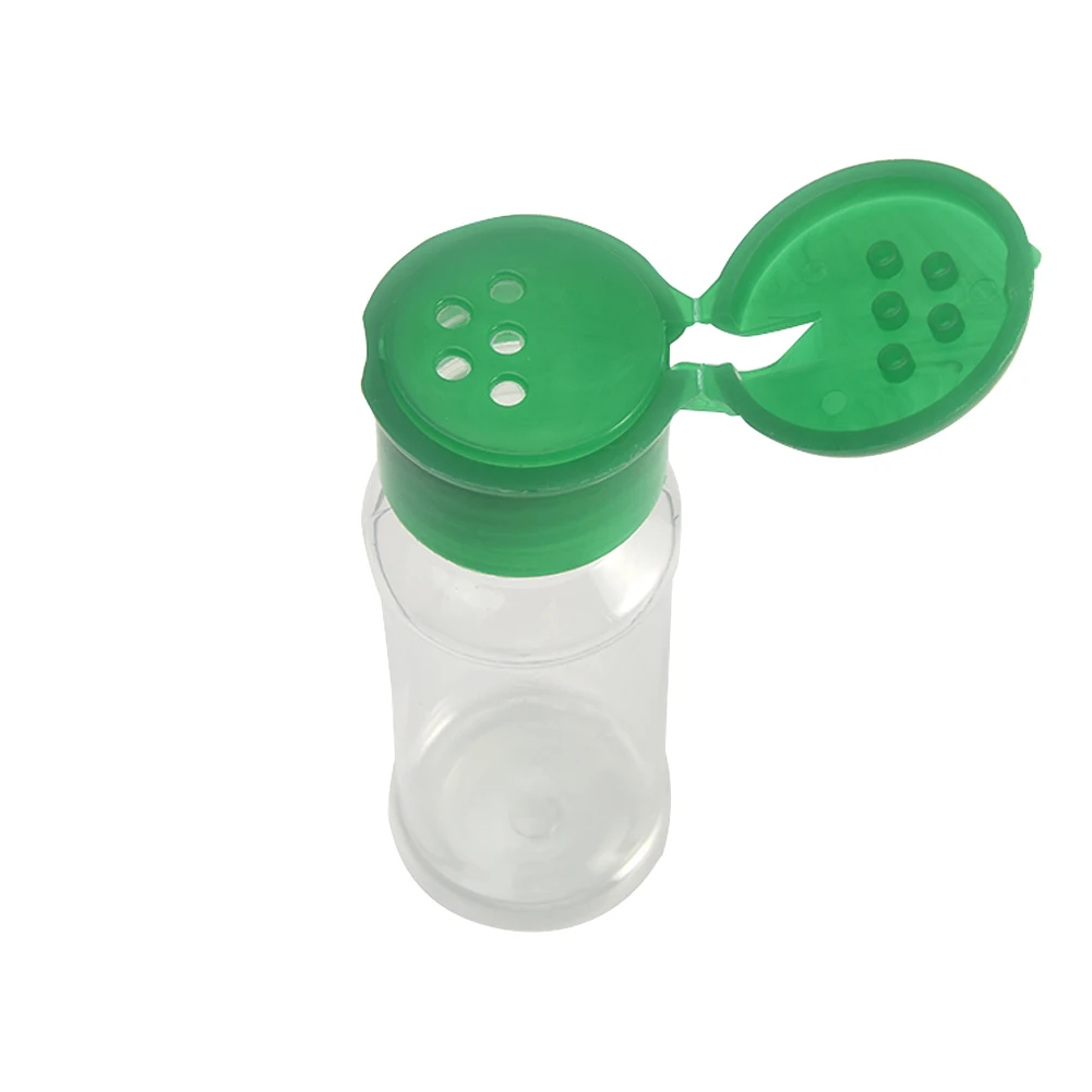 Зеленый Plastic 2pcs Spice Pepper Salt Cans 100ml Kitchen Tool Translucent Pepper Bottle Toothpick Holder Seasoning Box - Цвет: Зеленый