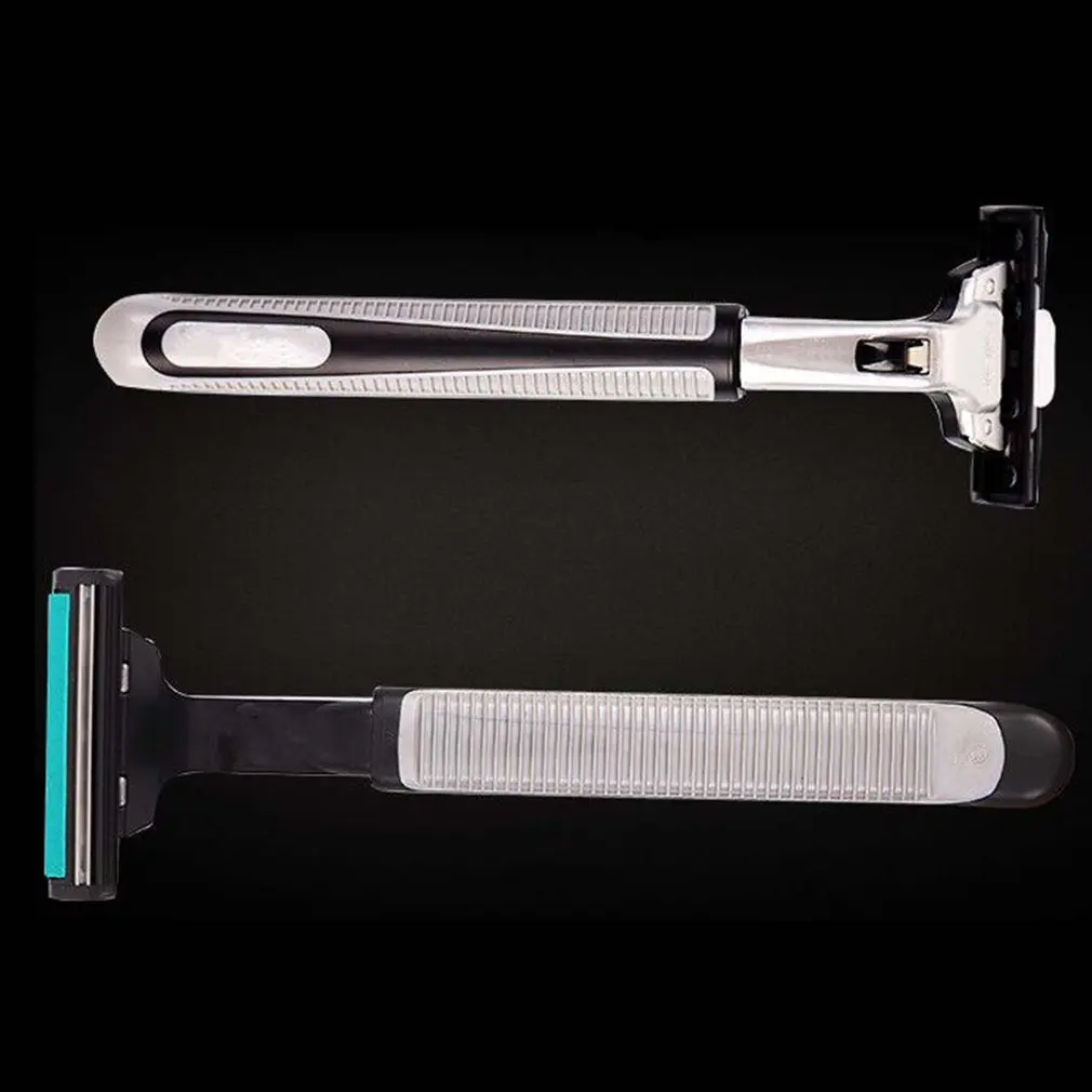 1 Handle 30PCS double Layers Men Face Shaving Razors Blades Male Manual Razor Blades For Standard Beard Shaver Trimmer Blades