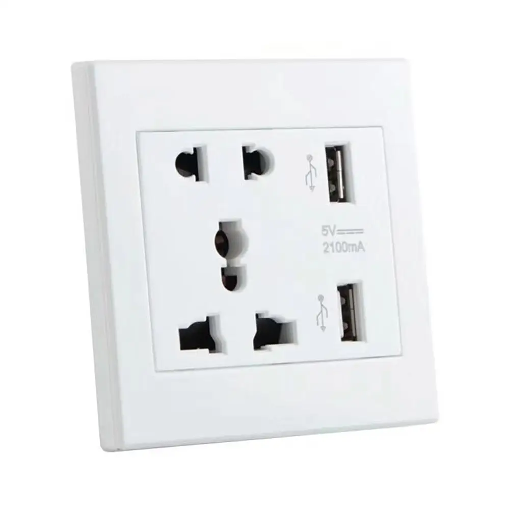 

Dual USB Port Electric Wall Charger Dock Socket Power Outlet Panel Plate