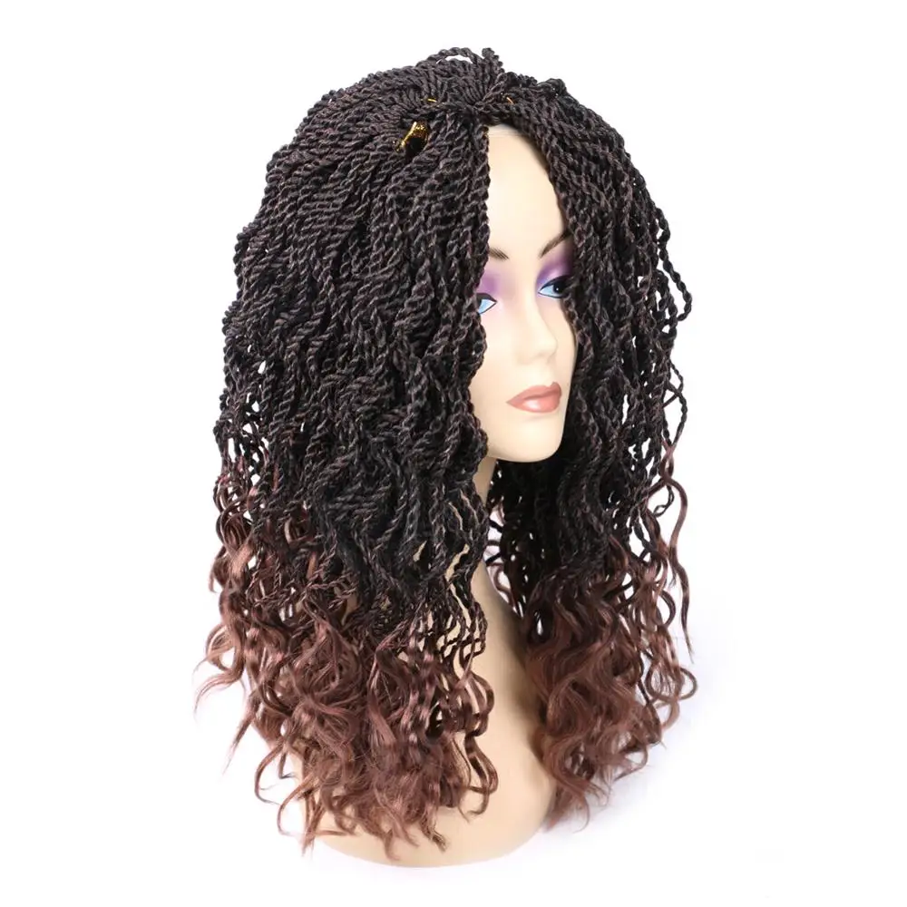 DAIRESS 14" Senegalese Twist Hair 35Roots/Pack Wavy Crochet Twist Hair Braiding Hair Extensions Senegalese Twist Crochet Braids