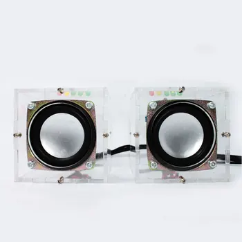 

2 Pcs/set Electronic Music Amplifier Funny Remarkable DIY Kit Transparent Mini Speaker Music Home Box Unassembled For Gift