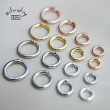 

2pcs 925 Sterling Silver Connector Circle for DIY Bracelet Necklace Making Fine Jewelry Finding