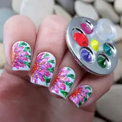 Nail art кольцо с палитрой бесплатно ручной маникюрный Палитра-напальчник Палетка для смешивания красок для макияжа ногтей художественное