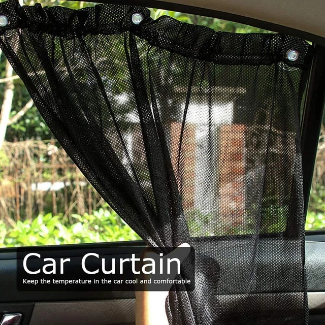 Rideau de fenêtre latérale de voiture avec ventouse, filet de nuit solaire  universel, pare-soleil, protection UV, feuille de maille, 1 paire