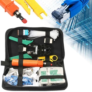 

Computer Network Tool Repair 149Pcs Network Ethernet RJ45 RJ11 Cat5 Cable T Ester Phone Lan Crimper New RJ11 RJ45