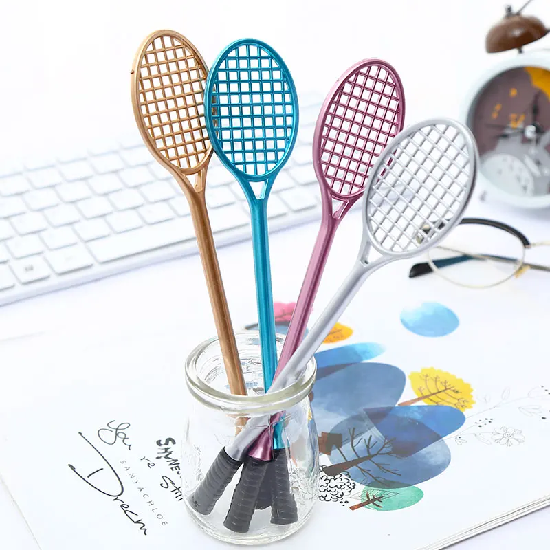badminton mixed 4pcs Mixed Pack Creative Kawaii Cute Flamingo Unicorn Gel Pen Cat Space Whale Alpaca Cool Kawai School Stationery Item Stationary Kit - Цвет: badminton mixed 4pcs