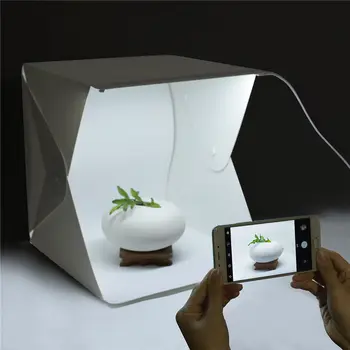 

Portable Mini Studio Box Folding Lightbox LED Studio Photography Photo Light Tent Soft Box Backdrops for Digital DSLR Camera FS