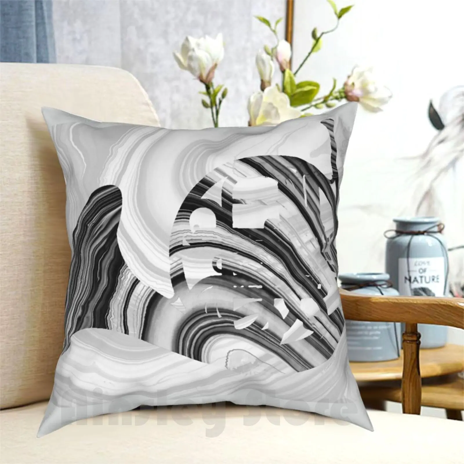 

Marbled Music Art-French Horn-Sharon Cummings Pillow Case Printed Home Soft DIY Pillow cover French Horn French Horns