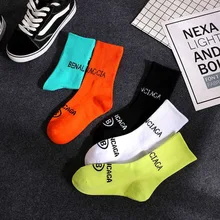 Красные носки в сеточку Весенние новые стильные хлопковые носки с надписью Модные Носки ярких цветов в европейском и американском стиле