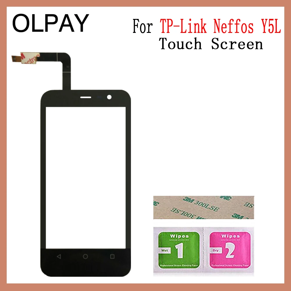 OLPAY 4,5 дюймов сенсорный экран для мобильного телефона для TP-Link Neffos Y5L сенсорный экран дигитайзер Переднее стекло сенсор Бесплатный клей+ салфетки