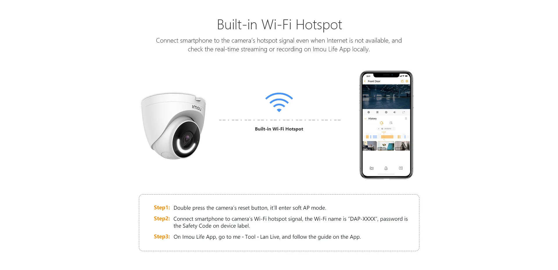 Caméra De Sécurité IMOU Turret SE IPC-T22EP-C – 2MP, Vision Nocturne 30m, WiFi, IP67, Neuve