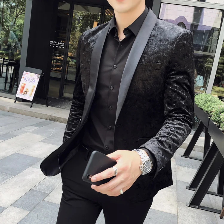 2019 autumn and winter large size new youth British style men's suit fashion trend high quality casual luxury men's clothing