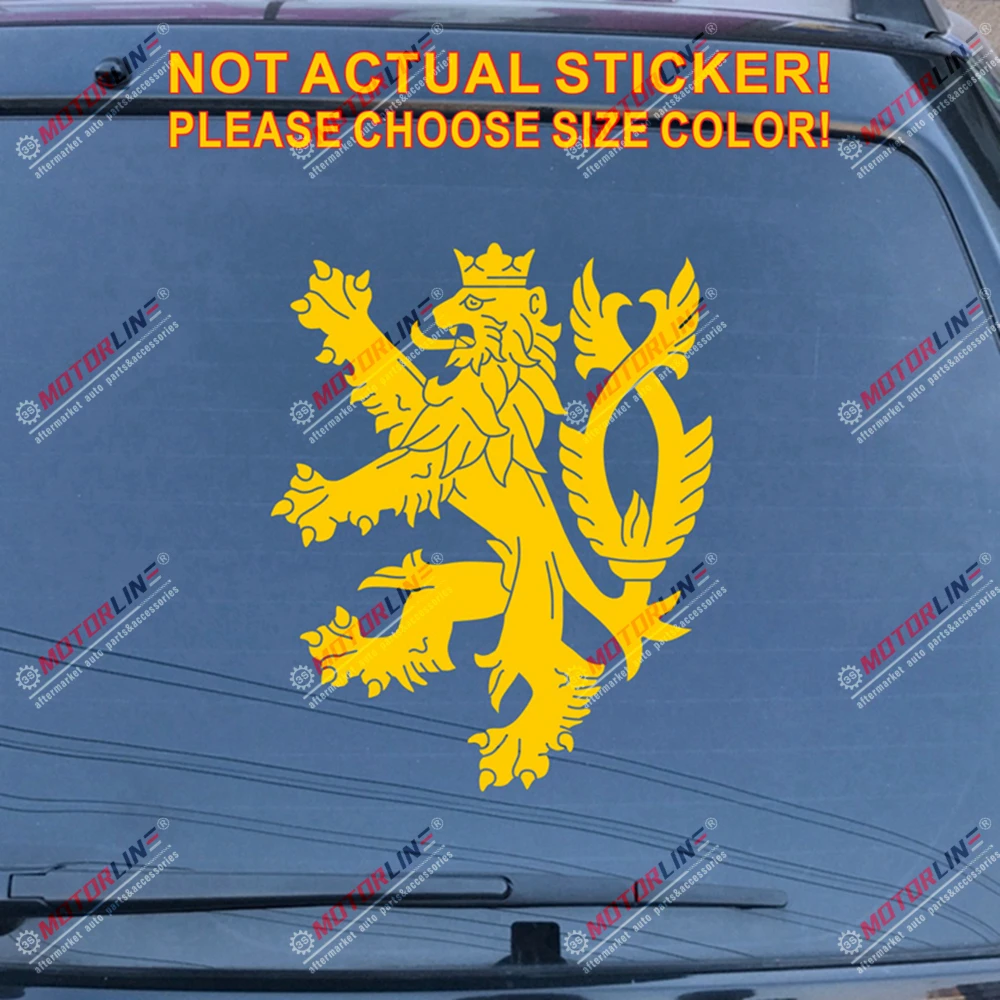Чешская наклейка с изображением Льва наклейка чехи автомобиль винил выберите размер и цвет без bkgrd b - Название цвета: Цвет: желтый