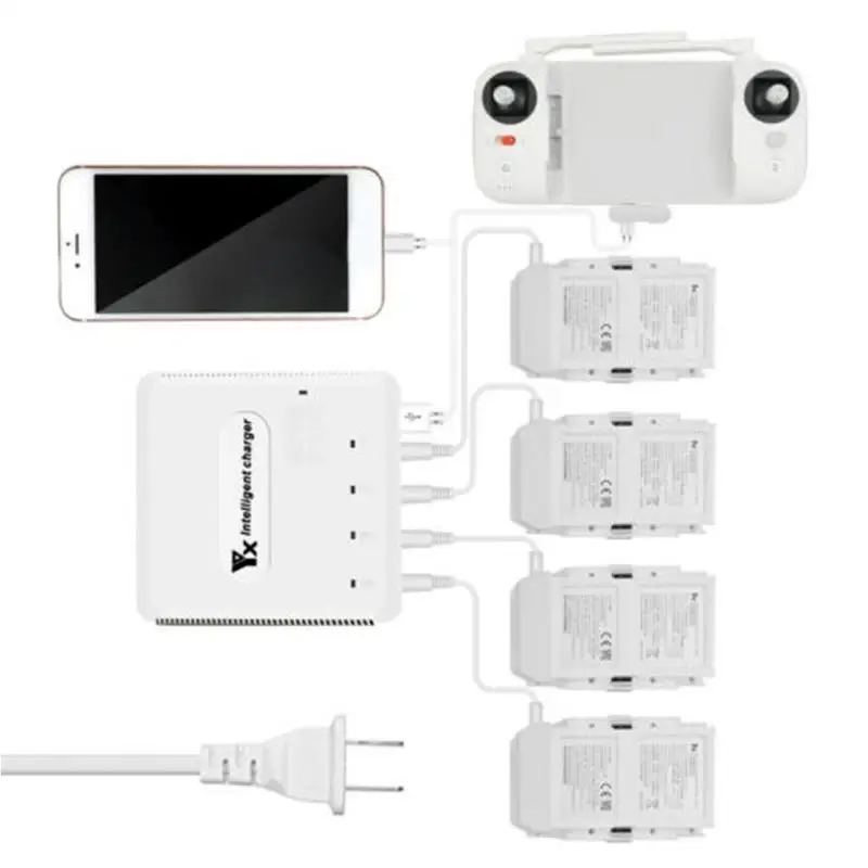 

6 in 1 Multiport Charger Smart Battery Charger for Xiaomi FIMI X8 SE RC Drone Quadcopter 11.5-12V Batteries Charging USB