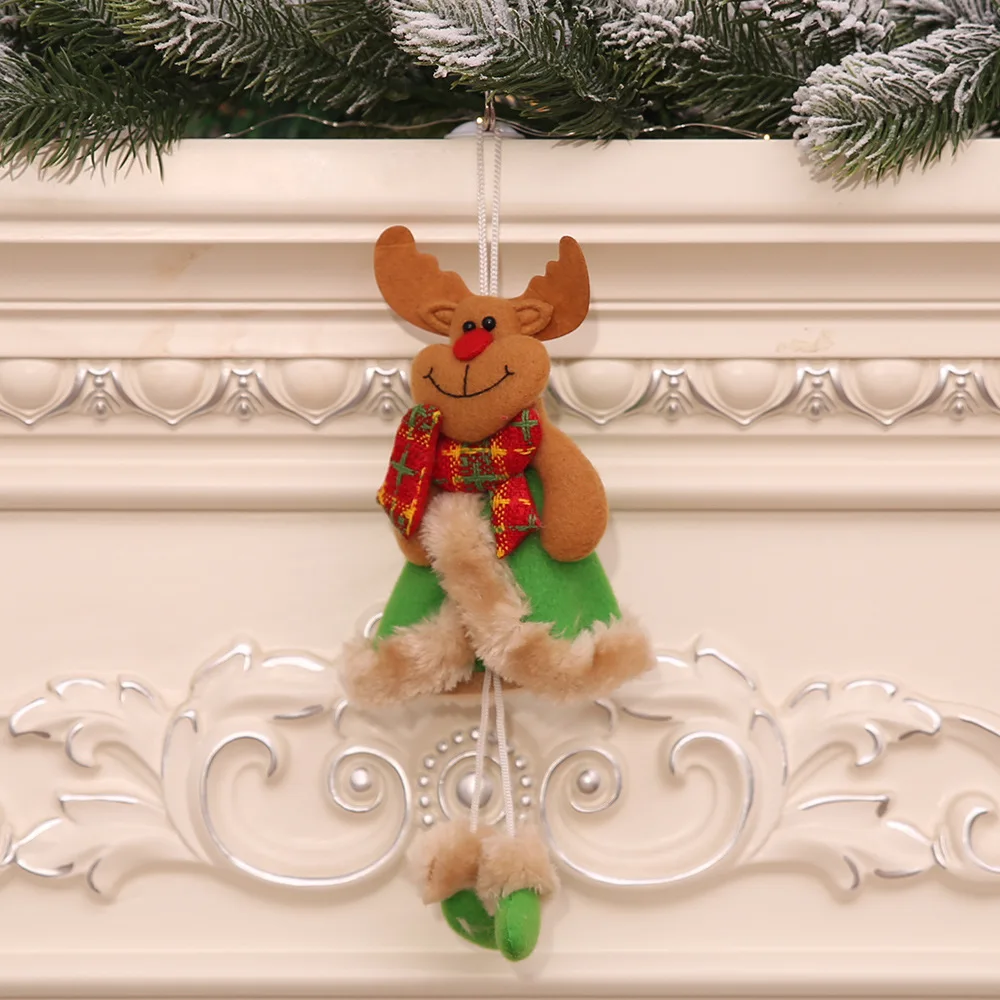 Новинка года, новогодние украшения, кукла Санта Клауса, снеговика, Navidad, рождественские украшения для дома, Natal Noel Natal Gfits - Цвет: style6-64-elk