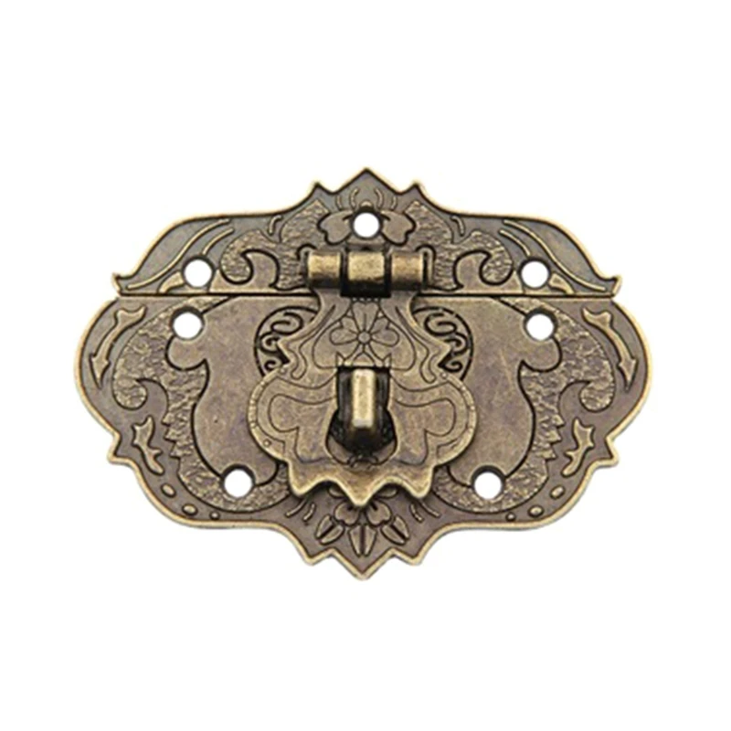 Engraved Hinge for Decorative Cabinet Small Wooden Box Project Vintage Bronze Hasp Decorative Hook Lock for Cabinet cabinet door hinges jewelry box hasps decorative latches furniture hardware
