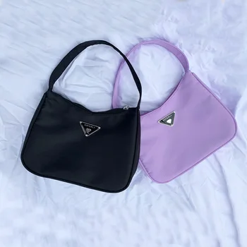 

Retro Bags For Women 2020 Luxury Purses And Handbag Nylon Women Small Shoulder Bag Candy Color Clutches Vintage Armpites Purse