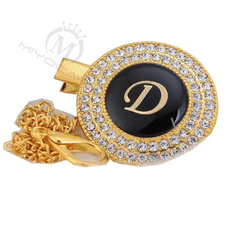 MIYOCAR 26 букв уникальный bling соска клип держатель пустышка зажим L26-GB - Цвет: LETTER D