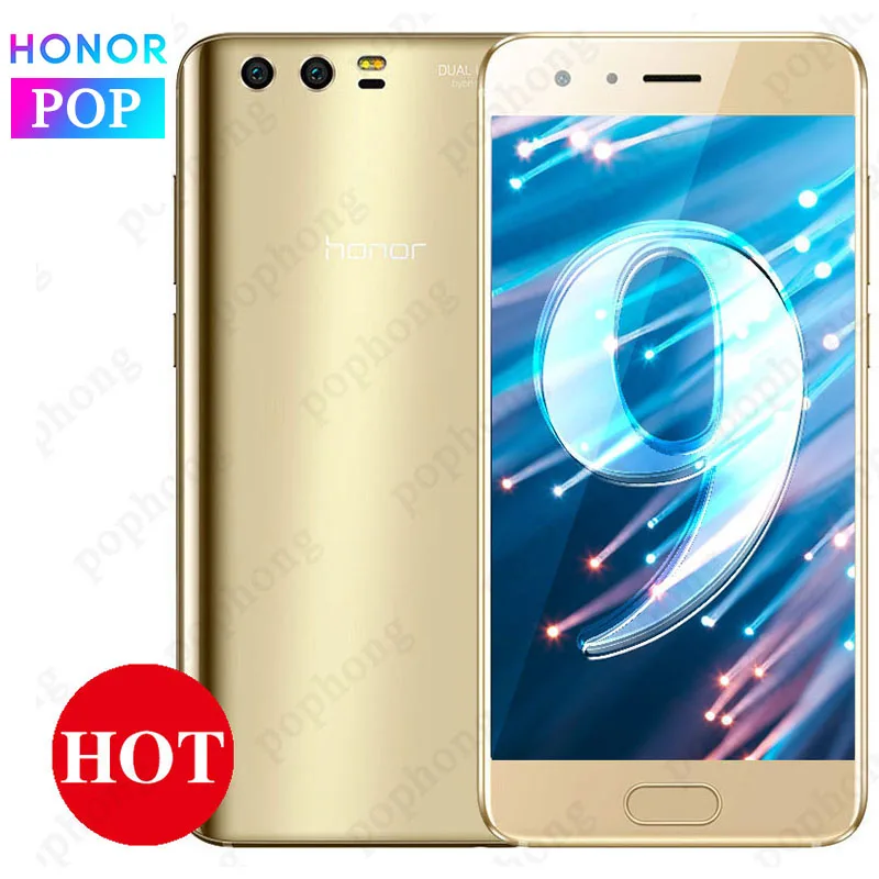 5 15 дюймов HONOR 9 4G/6G RAM 64G ROM Android 7 0 телефон Kirin 960 Octa Core Двойная Задняя камера 9V 2A