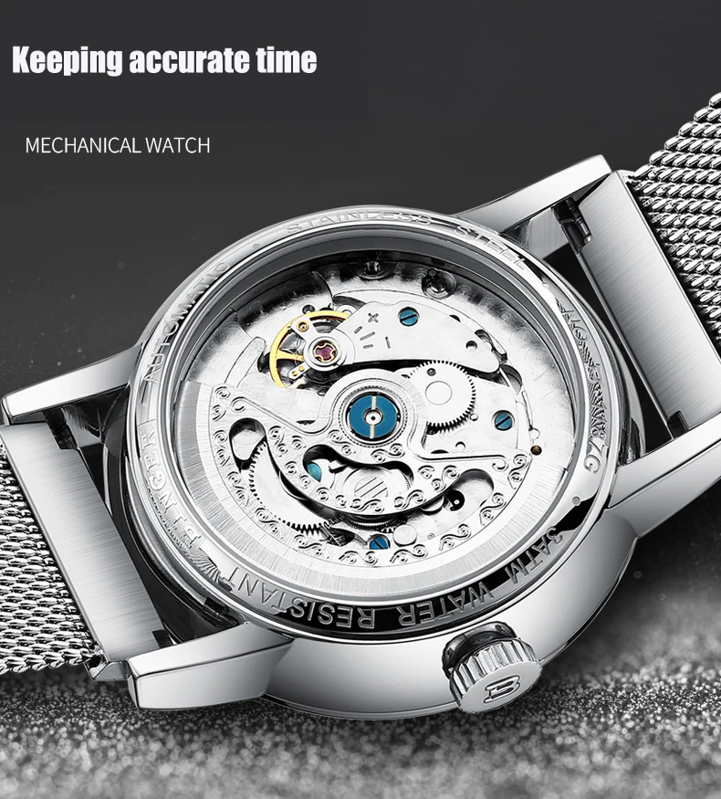 automático relógio mecânico masculino safira japão movimento reloj hombre B1187-0