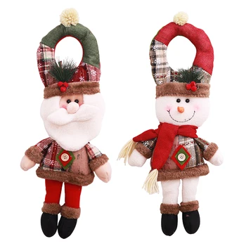 

17x45cm Christmas Hanging Decoration Door Home Ornament Xmas Santa Claus Snowman Plush Doll Tree Hang Pendant Decoration