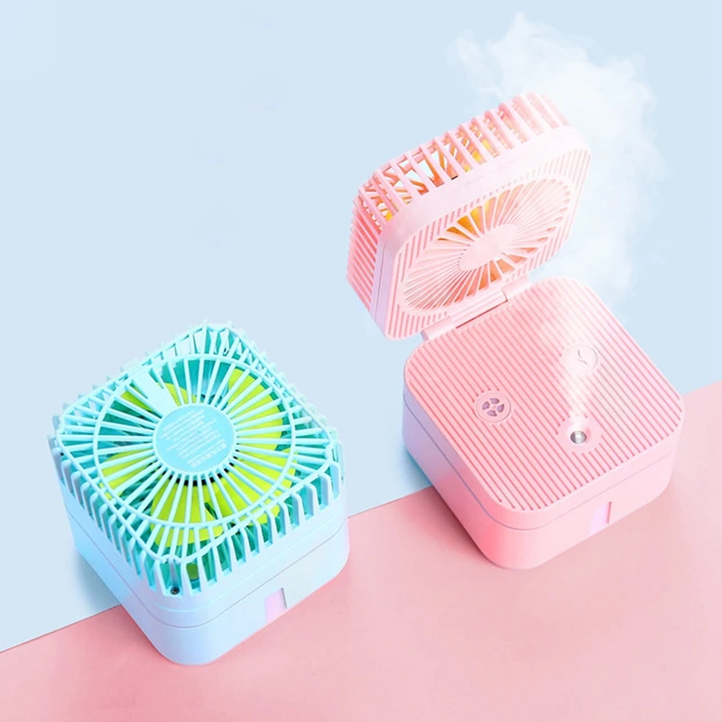 FULL-Portable Mini Usb Rechargeable Humidifying Spray Fan Humidifying Fan Combo For Small Desks And Household Fans