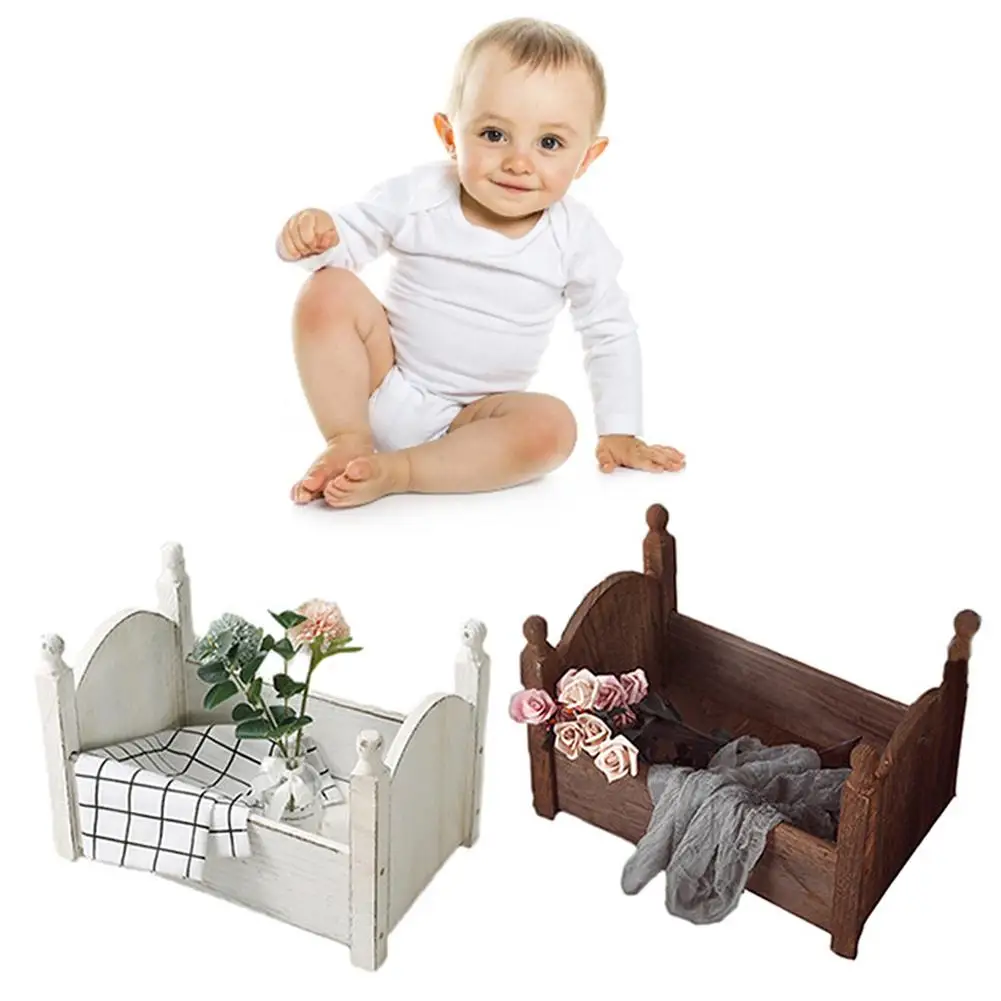 

Baby Small Photography Bed Photo Studio Photography Props Newborn Small Wooden Crib For Baby Boys Girls Bedding Supplies
