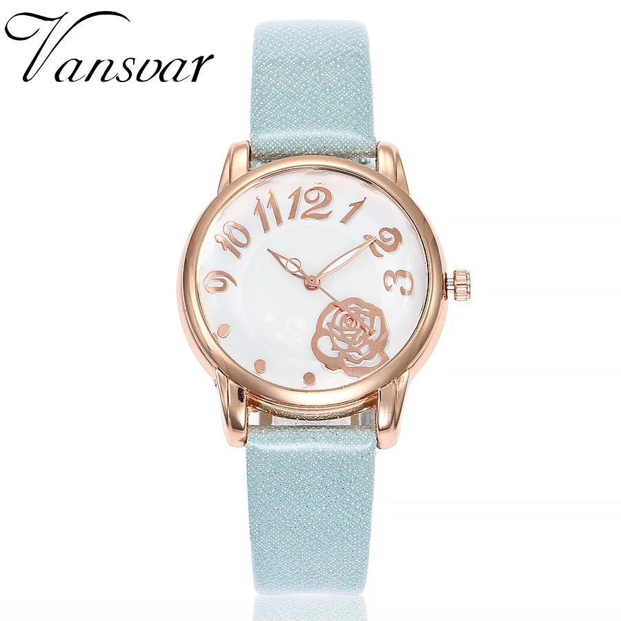 

Vansvar Hot Luxury Ladies Wrist Watch Starry Sky Leather Solid Color Watches Women Alloy Analog Quartz Black Relogio 2019