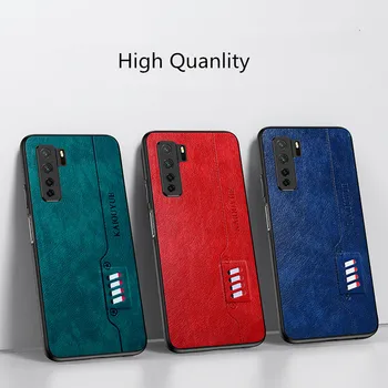 

50pcs/lot PU Leather Soft Edge Back Phone Case For Huawei Nova 5 5i Pro 7SE 7 SE P20 Lite 2019 Y6P Magice 2 Cover Coque