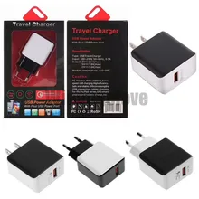 100 шт qc3.0 быстрый USB Зарядное устройство ЕС США штекер 5V 3A USB зарядное мобильного телефона Зарядное устройство адаптер с розничной коробкой