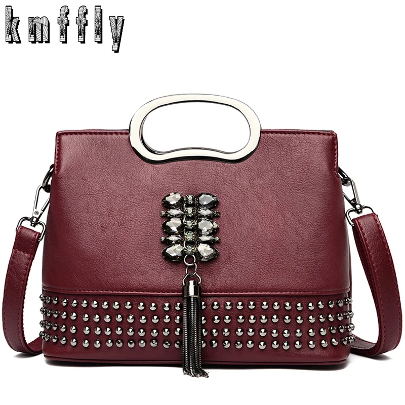 Модная женская сумка на плечо для женщин винтажная кожаная через Женская