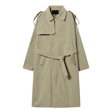 Мужской винтажный Модный длинный Тренч мужской женский свободный Бизнес Повседневная ветровка уличная хип хоп пальто