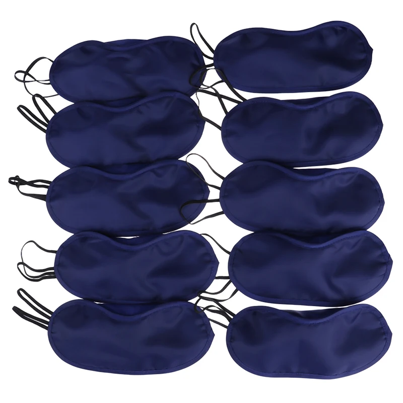 dark blue 10 шт./компл. глаз маска дышащая маска на глаза для сна Дорожный Чехол глазную повязку ночное сна Отдых Тени для век - Цвет: dark blue