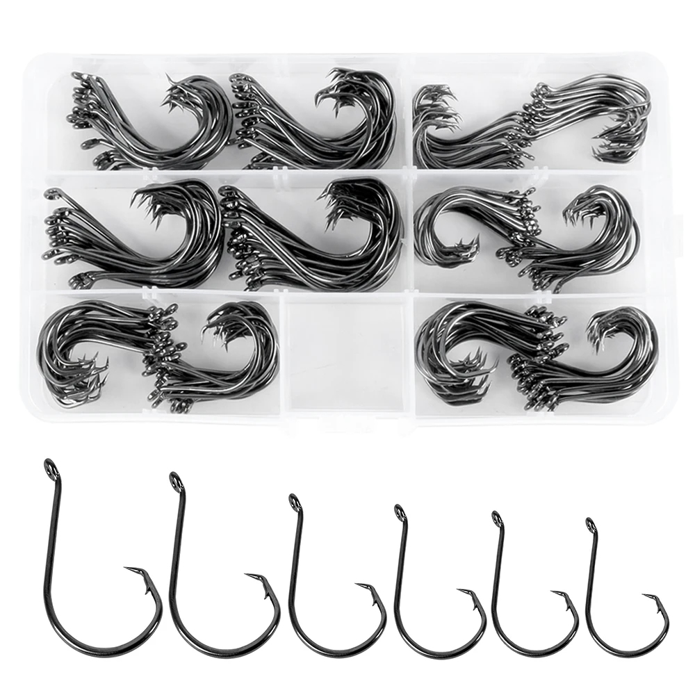 75 шт/180 шт/150 шт коробка офсетные круглые крючки ассортимент из
