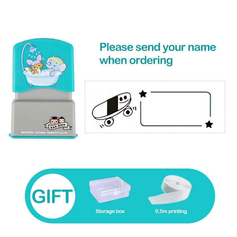 Custom Name Stamp Waterproof Non-fading Seal Custom Signature Ink Pad Sealing Stamp Print for Clothes Bags Kindergarten Name 