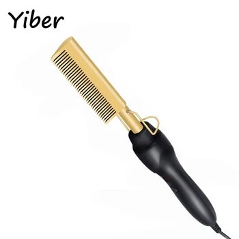 

Hot Comb Straightener Professional Hair Flat Irons Curling Brush Titanium Alloy Hair StraighteningComb Environmentally Friendly
