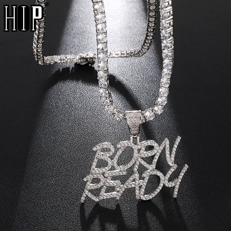 Ожерелья и подвески в стиле хип хоп Iced Out Bling с кубическим цирконием BORN READY для