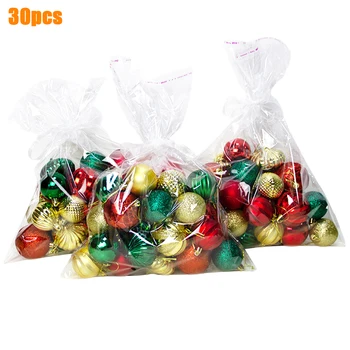 

30pcs/set Shatterproof Tree Decor Pendant Crafts Home Glitter Ornament Christmas Ball Wedding Party Hanging Holiday DIY Festival