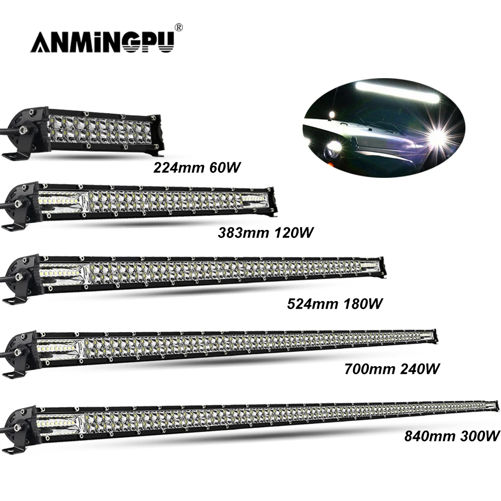 Светодиодсветильник панель ANMINGPU Slim Off Road для грузовиков 4 х4 УАЗ 4WD ATV Combo 12 В/24 В 60