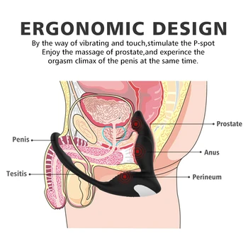 Male Prostate Massage Vibrator Anal Plug Silicone Waterproof Massager Stimulator Butt Delay Ejaculation Ring Toy For Men 6