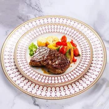 

European-style ceramic western food plate steak plate bone china dessert plate home dining plate cake plate wedding decoration