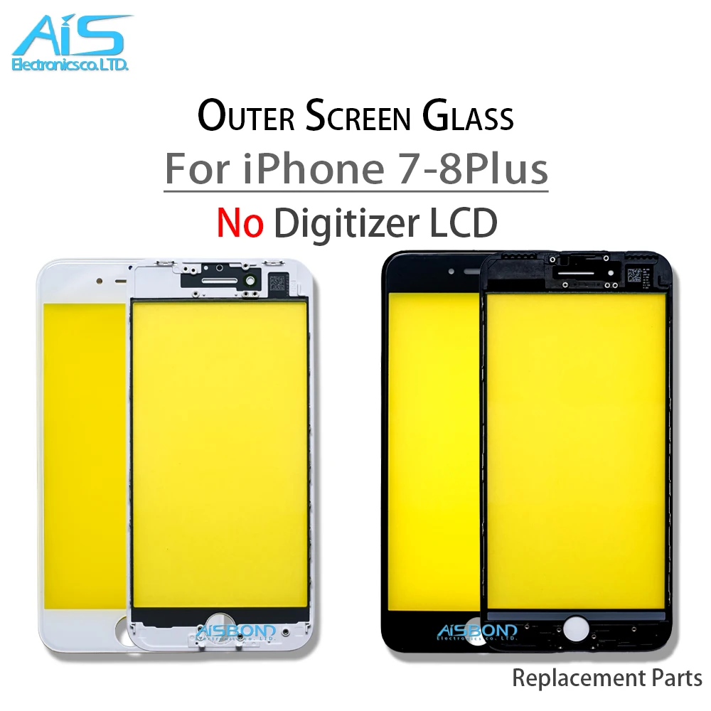 2Pcs Cold Press Front Outer Screen Glass Lens For iPhone 7 7G 8 8G Plus 7P 8P 7Plus 8Plus Glass Frame With Bezel smart phone glass screen replacement touch screen digitizer replacement