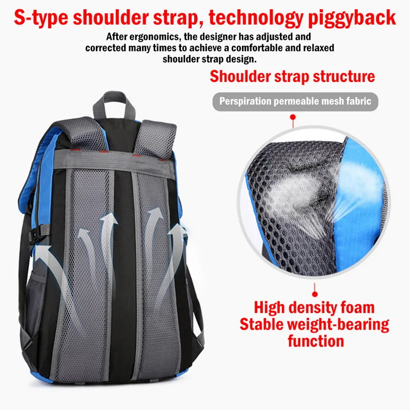 HEFLASHOR мужской 40л Водонепроницаемый рюкзак для путешествий, повседневный рюкзак для пешего туризма, велоспорта, уличные спортивные рюкзаки, рюкзак для альпинизма
